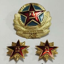 Surplus Chinese PLA Army Cap Hat Badge with Collar insignia Type 87 picture