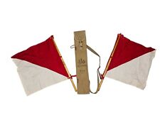 US WW1 Army Signal Corps Flag Kit Case Set Khaki Canvas Vtg Authentic Original picture