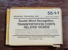 SOVIET WORD RECOGNITION CARDS - 1985 Military - Transportation Corps 55-1-1 RARE picture