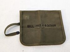 Vintage US Army M-10 Tool Roll File W/ Strap OD Green MRT May 1952 Military picture
