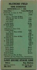 1941 Vintage WWII Era McCord Field Air Force Base Bus Station Schedule picture