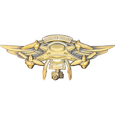 GL12-006 Gold 3D Full size UAS FAA Commercial Drone Pilot Wings pin picture
