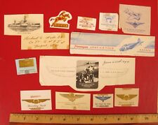 VINTAGE LOT OF WWII ERA AIR FORCE USAAF AIRPLANE FIGHTER SCRAP BOOK ITEMS  picture