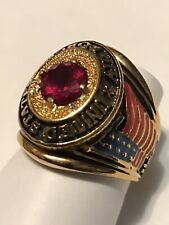 VTG Gold & Ruby Military US Air Force Class Ring Enameled Flag picture