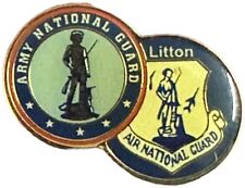 Vintage Litton Army & Air National Guard Hat Lapel Pin PinBack. picture