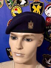 Vintage Iraqi Air Force Officers Blue Beret W/ Eagle Pin Badge Saddam Era,1980’s picture