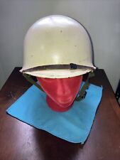Vintage White MP?RearSeam US M1 Helmet Steel Pot Military With Liner /Chin Strap picture