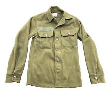 Vintage US Army Wool Field Shirt Mens  xsm Olive Green 108 Kings Point USA picture