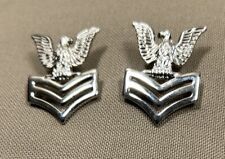 US Navy PO1/E6 Rate Pin-On Collar Devices Petty Officer 1st Class USN picture