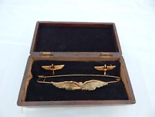 RARE WWI AMERICAN AIRFORCE CASED CLOAK PIN AND BADGES SET (FLYBOYS) picture
