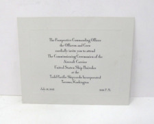 USS BAIROKO CVE-115 JULY 16 1945 COMMISSIONING Invitation Card Todd Tacoma WWII picture