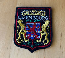 Vintage Luxembourg Souvenir Felt Travel Patch Lions Crown Crest Coat of Arms picture