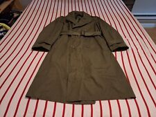 US Army Man's Cotton/Polyester 50-50 Blend With Liner Overcoat Small-Regular picture