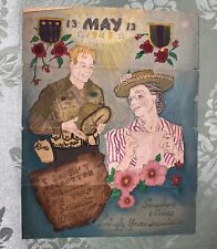 AMAZING WW2 1945 Mothers Day ILLUSTRATION Soldier Letter Vtg Militaria Art RARE picture
