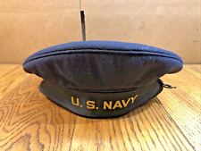 WW2 USN US Navy Enlisted Flat Donald Duck Uniform Hat Cap Beret - Size 7 picture