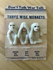 Vintage Paramount Speak See Hear No Evil Three Monkeys Brooch  picture