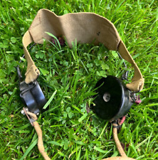 WW2 BRITISH ARMY RADIO HEADSET COMPLETE WITH CANVAS BAND WIRED picture
