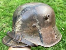 Rare Original WW1 M16 Camouflaged Helmet, with liner & strap ET-52 large size picture