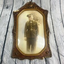 Vtg Framed Picture US Soldier Marines Army WW1 Military Ornate World War 1 picture