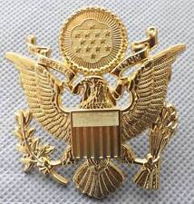 US Army Officer Cap Eagle Badge Insigia Gold 1-3/4