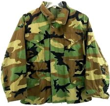 Cold Weather Field Jacket Coat Military Issue Woodland Camouflage Size Med Short picture