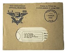 1944 US Mail War Department Official Business V Mail WWII Letter & Envelope L3 picture