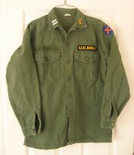 Vintage 1966 US Army OG-107 Fatigue Shirt size Small/Medium USA Cotton Vietnam picture