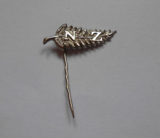 NZ  on fern  New Zealand  stick pin  small   nationality badge picture