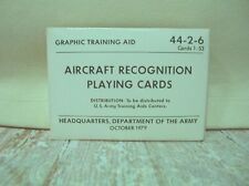 1979 Aircraft Recognition Playing Cards Graphic Training Aid 44-2-6 Cards 1-53 picture