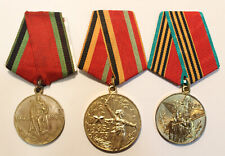 Complete set Soviet USSR Russian WWII Jubilee Medals 20, 30, 40 yr picture