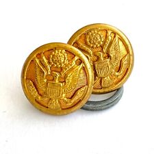 Vintage U.S. Army Great Seal Button Gold Tone No Back Mark 16 mm Set of 2 picture