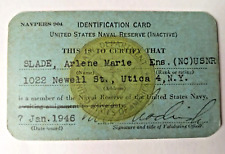 United States Navel Reserve (Inactive) Identification Card Dated: 7 Jan. 1946 picture