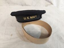 Original WW2 U.S. Navy (USN) Navy Blue Wool Donald Duck Hat w/USN Tally picture