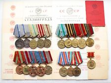 Set Original Soviet Russian SILVER Medal Bravery Courage Combat Service WWII DOC picture