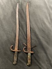 Two French Chassepot Bayonet Swords One W/ Scabbard picture