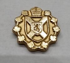 Vtg Miltary Pin Crown Lion Logo Emblem Shield Army Gold Tone Lapel Forces Defend picture