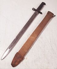 Old WW-1 M 1906 Springfield Armory Long Bayonet W/ Canvas Scabbard Sword Bayonet picture