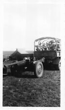 Vintage Photo US Army World War 2 Soldiers Truck Towing Anti Tank Gun 1943 WW2  picture