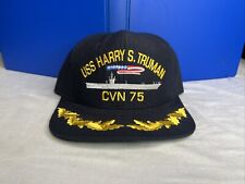 USS Harry S Truman CVN-75 Blue Ball Cap Hat Leaves Snapback Name On Back picture