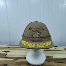 US. NAVY NAVAL Station Mayport, FL Tan Baseball Cap By Eagle Crest Decorated HTF picture