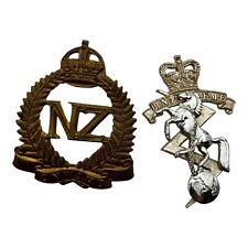 2 WW New Zealnd Army Cap Badges RNZ Electrical Mechanical Engineers Onward picture