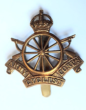 WW1 Army Cyclist Corps Cap Badge KC Brass ANTIQUE Org - Rare 12 Spokes Issue picture