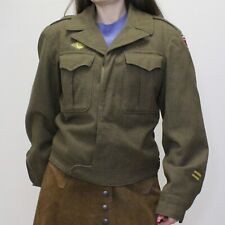 Vintage 40s Wool Army Jacket 76th Infantry Honorable Discharge 1 Year Overseas picture