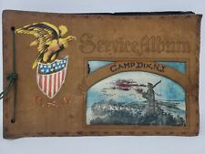 Vintage USA Camp Dix NJ Army Military Photo Service Album Suede Silk Scrapbook picture
