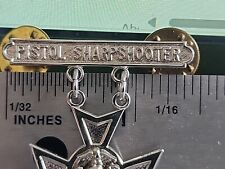 Vietnam USMC US Marine Corps Rifle Sharpshooter Large  Badge Sterling Silver picture