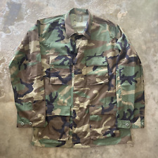 Vintage BDU Woodland Combat Camouflage Jacket Men's Large Long Military picture