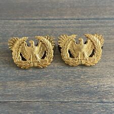 Pair of Vintage US Army  Warrant Officer Brass Eagle Insignia -KREW Mark (W5) picture