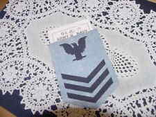 US Navy Vintage Petty Officer First Class E-6 Iron-On Blue Patch Set, Dungarees picture