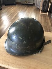 US M1 Helmet . Korean War Vietnam War With Liner And Chinstrap M-1 Stamp M-130A picture