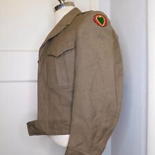 WWII US Army Sz 34R Ike Field Jacket OD Officer Wool Uniform 24th Infantry Patch picture